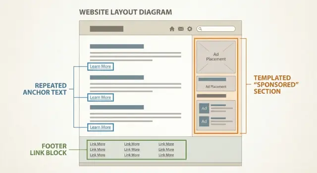 Enlaces pagados sitewide: cómo detectar patrones en dominios fuertes