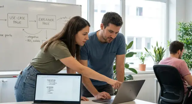 Backlinks para páginas de caso de uso para posicionar consultas de trabajo por tipo de producto