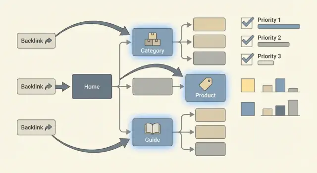 URLs objetivo de backlinks: elige páginas más allá de la página de inicio