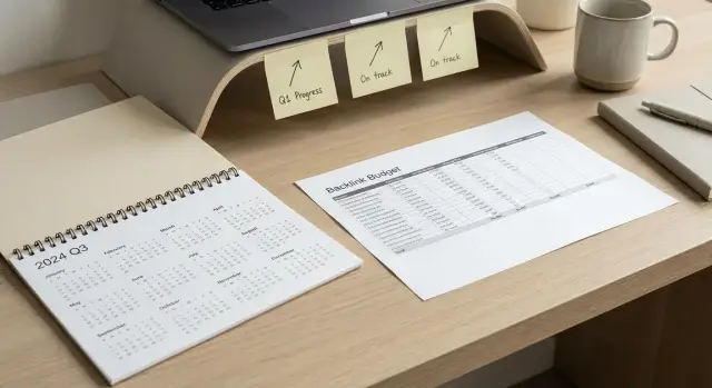 Presupuesto de backlinks: plantillas de planificación mensual vs trimestral