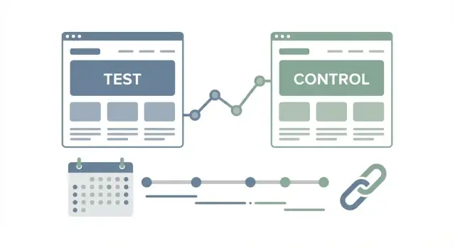 Experimento SEO con backlinks: páginas de control, cronograma y métricas