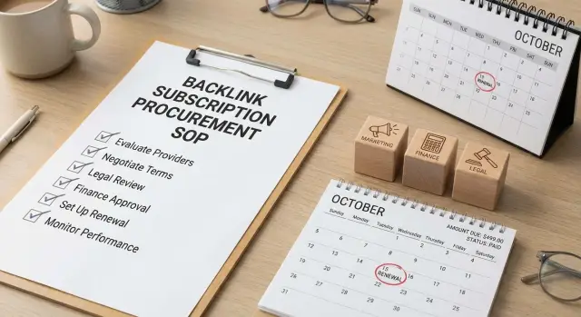 SOP de adquisición de suscripciones de backlinks para compras SEO recurrentes