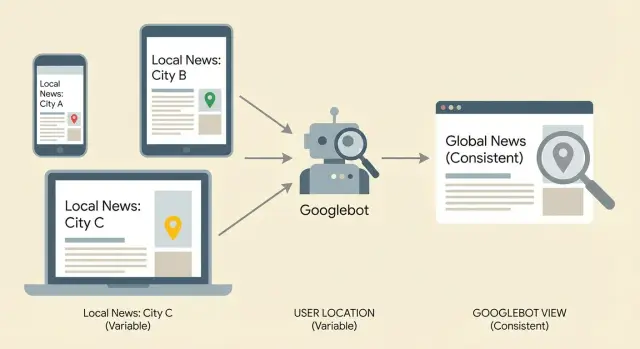 Backlinks a páginas geo-swapped: consigue que Googlebot vea una sola página