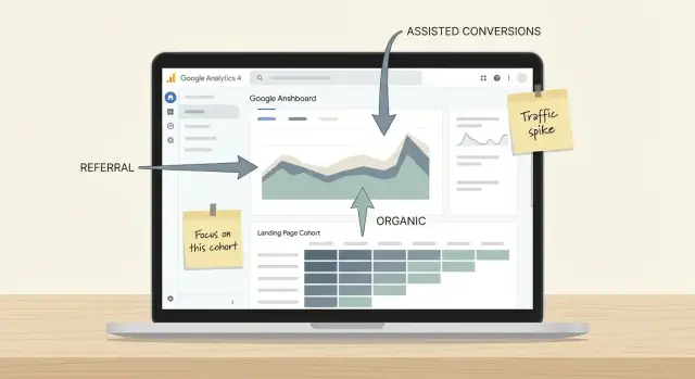 Configuración de GA4 para análisis de colocaciones: referidos, asistencias y aumento orgánico